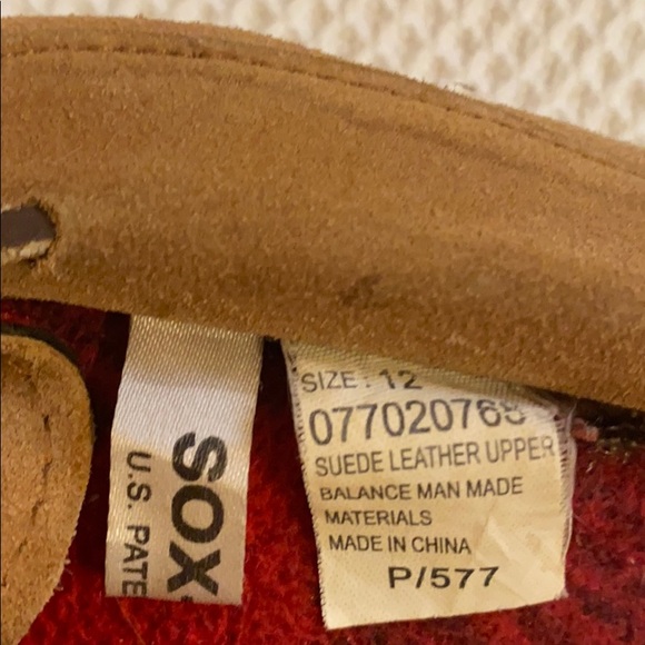 Sox tab sz.12 men’s tan suede lined slippers - Picture 4 of 9